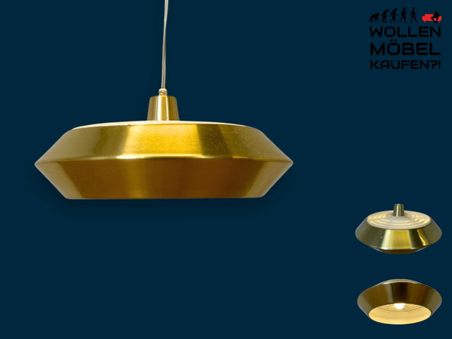 WMK I Grandiose skandinavische goldene Space Age Hängelampe aus Aluminium I Lampe Hängeleuchte Pendelleuchte Deckenlampe Hanging Lamp Vintage Retro Mid-Century 60er 70er I Berlin Hamburg Köln