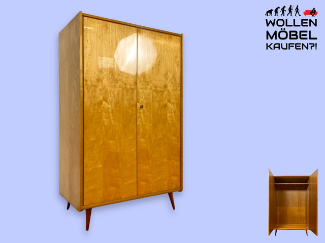 WMK I Stilvoller und sehr gut erhaltener heller Mid-Century Kleiderschrank mit Kleiderstange I Schrank Schlafzimmerschrank Wardrobe Flurschrank Retro Vintage 60er 70er I Berlin Regensburg Düsseldorf (Kopie)
