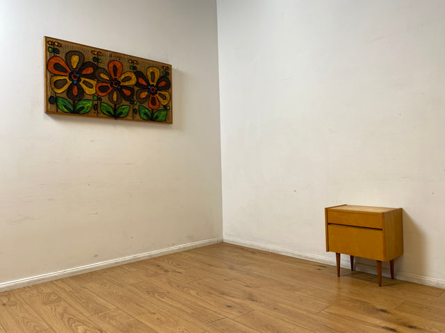 WMK I Stilvoller und sehr gut erhaltener heller Mid-Century Nachttisch mit Schublade I Nachtkommode Nachtschrank Nachtschränkchen Kommode Beistelltisch 50er 60er Vintage I Berlin Nürnberg Münster