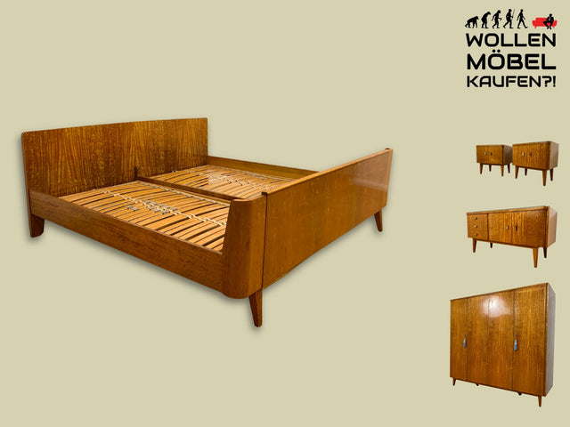 Stilvoller und sehr gut erhaltenes Mid-Century Bett mit hochwertigen verstellbaren Lattenrosten