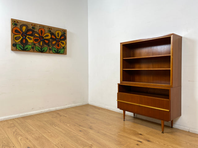 WMK I Stilvoller und gut erhaltener Mid-Century Bücherschrank aus 1965 von PGH Wohnkultur mit Schubladen