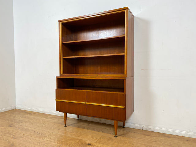 WMK I Stilvoller und gut erhaltener Mid-Century Bücherschrank aus 1965 von PGH Wohnkultur mit Schubladen