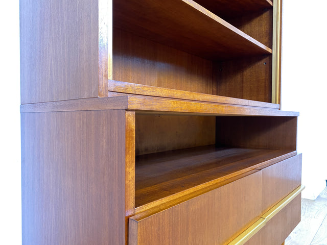 WMK I Stilvoller und gut erhaltener Mid-Century Bücherschrank aus 1965 von PGH Wohnkultur mit Schubladen