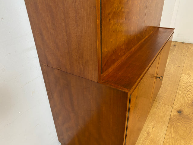 WMK I Stilvolles Mid-Century Highboard mit Vitrine und verstellbaren Regalböden I Schrank Bücherschrank Büchervitrine Bücherregal ,Kommode Sideboard Regalwand Vintage 60er I Berlin Magdeburg Essen
