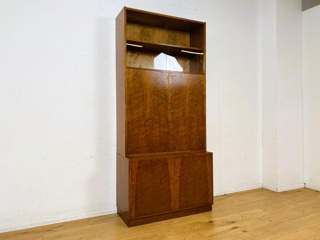WMK I Stilvolles Mid-Century Highboard mit Vitrine und verstellbaren Regalböden I Schrank Bücherschrank Büchervitrine Bücherregal ,Kommode Sideboard Regalwand Vintage 60er I Berlin Magdeburg Essen