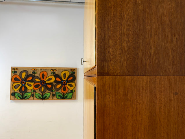 Sehr schöner und geräumiger Mid-Century Kleiderschrank mit Aufsatz und Kleiderstange I Schrank Schlafzimmerschrank Wäscheschrank Wardrobe 60er 70er Vintage Retro I