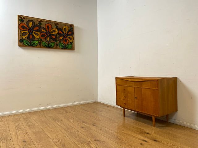 WMK I Besondere Mid-Century Kommode mit aufklappbarem Spiegel und Schubladen I Sideboard Schrank Spiegelkommode Frisierkommode Schminkkommode Schminktisch 60er Vintage Retro I