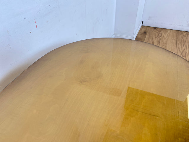 Formschöner und sehr gut erhaltener Mid-Century Nierentisch mit abnehmbarer Glasauflage & konischen Tischbeinen I Couchtisch Wohnzimmertisch Coffee Table 50er 60er Vintage I