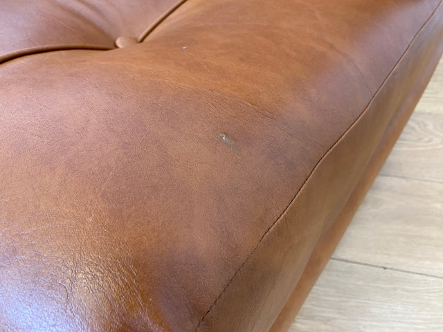 Formschönes und sehr gemütliches modulares 2er Sofa mit gestepptem Kunstleder Bezug I Couch Ledersofa Ledercouch 2-Sitzer Sessel Ledersessel Leder Vintage Retro 70er I