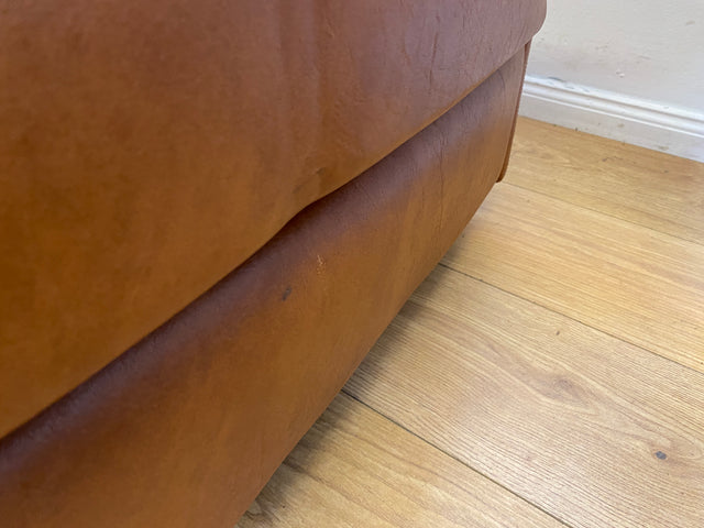 Formschönes und sehr gemütliches modulares 2er Sofa mit gestepptem Kunstleder Bezug I Couch Ledersofa Ledercouch 2-Sitzer Sessel Ledersessel Leder Vintage Retro 70er I