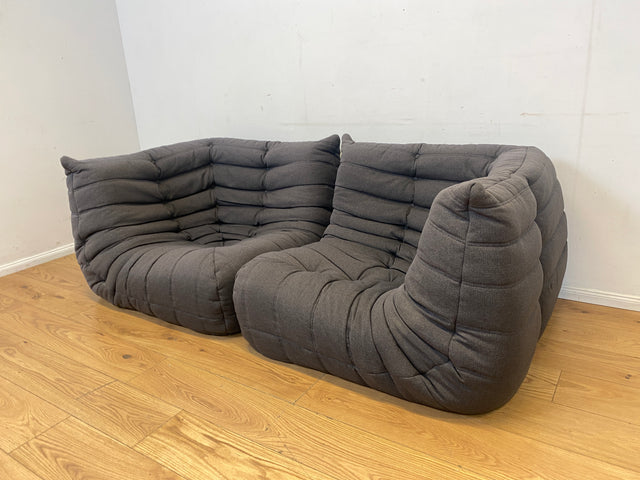 Hochwertige & sehr gut erhaltene Replica des legendären Togo Sofas I modular, äußerst gemütlich, in zeitlosem Grau I Couch Ecksofa Eckcouch Sitzgarnitur Designersofa Designercouch