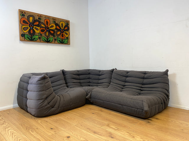 Hochwertige & sehr gut erhaltene Replica des legendären Togo Sofas I modular, äußerst gemütlich, in zeitlosem Grau I Couch Ecksofa Eckcouch Sitzgarnitur Designersofa Designercouch