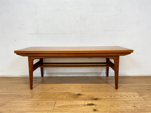 Stilvoller skandinavischer Designer Salontisch Trioh von Kai Kristiansen I auszieh- und höhenverstellbar I Teakholz I Wohnzimmertisch Couchtisch Esstisch Tisch Danish Design Mid-Century Vintage I
