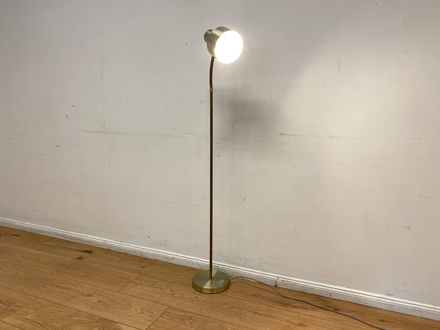 Skandinavische Space Age Stehlampe von Boréns Elektriska in gebürstetem Aluminium mit flex. Schwanenhals