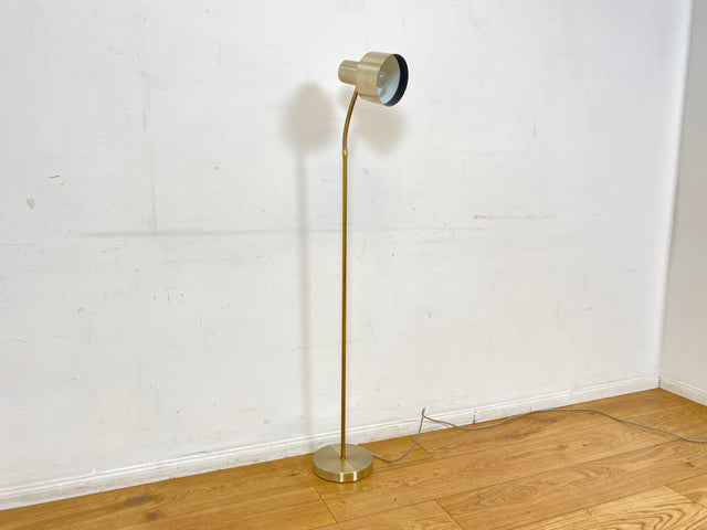 Skandinavische Space Age Stehlampe von Boréns Elektriska in gebürstetem Aluminium mit flex. Schwanenhals