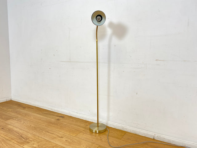Skandinavische Space Age Stehlampe von Boréns Elektriska in gebürstetem Aluminium mit flex. Schwanenhals