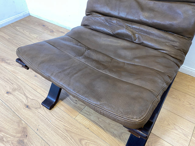 Seltener skandinavischer Designer Sessel I Focus Sling von Bramin Møbler I mit Echtleder Bezug