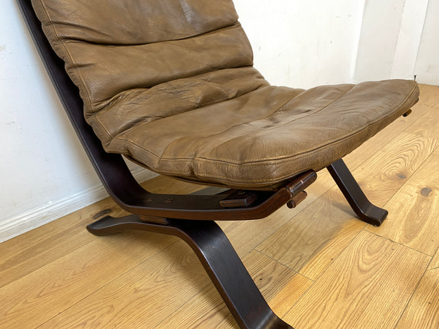 Seltener skandinavischer Designer Sessel I Focus Sling von Bramin Møbler I mit Echtleder Bezug