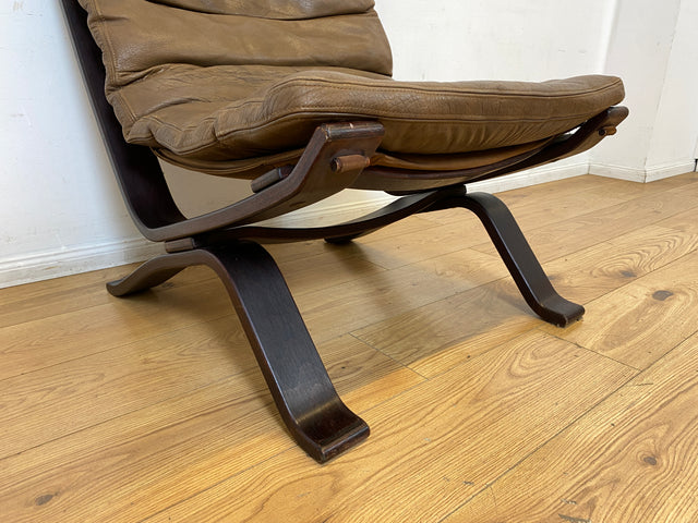 Seltener skandinavischer Designer Sessel I Focus Sling von Bramin Møbler I mit Echtleder Bezug