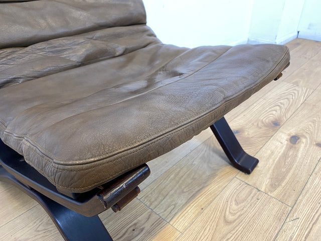Seltener skandinavischer Designer Sessel I Focus Sling von Bramin Møbler I mit Echtleder Bezug