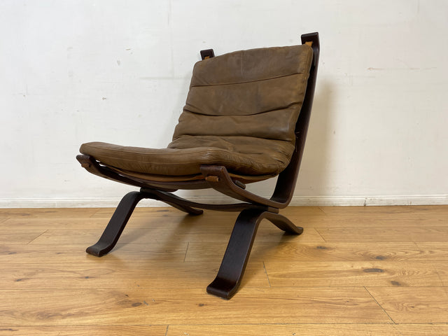 Seltener skandinavischer Designer Sessel I Focus Sling von Bramin Møbler I mit Echtleder Bezug