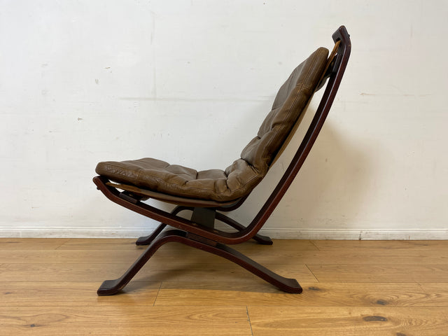 Seltener skandinavischer Designer Sessel I Focus Sling von Bramin Møbler I mit Echtleder Bezug