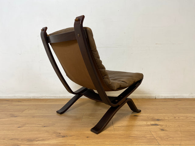 Seltener skandinavischer Designer Sessel I Focus Sling von Bramin Møbler I mit Echtleder Bezug