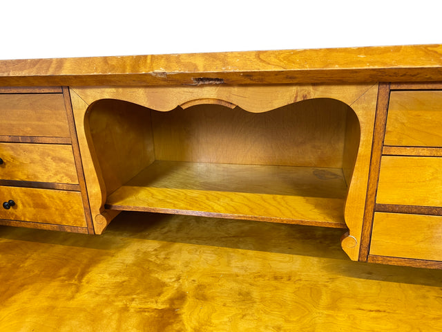 WMK I Besonders schöner skandinavischer Mid-Century Sekretär aus vollem Holz mit Intarsien
