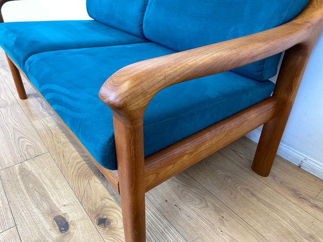 WMK I Hochwertiges skandinavisches Designersofa von Holstebro Møbelfabrik in Petrol Blau