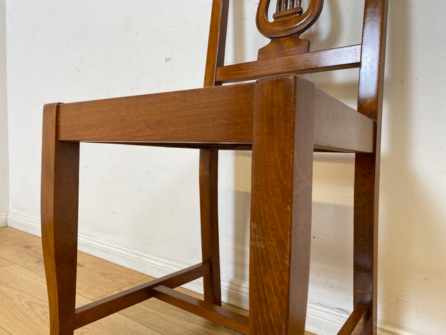 Eleganter und sehr gut erhaltener handverzierter Vintage Stuhl im antiken Stil mit Geflecht I Esszimmerstuhl Holzstuhl Küchenstuhl Dining Chair Jugendstil Stilmöbel I