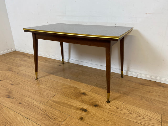 Sehr gut erhaltener auszieh- & höhenverstellbarer Mid-Century Tisch mit pflegeleichter Resopal Tischplatte I Multifunktionstisch Küchentisch Esstisch Couchtisch Retro Vintage 50er 60er I