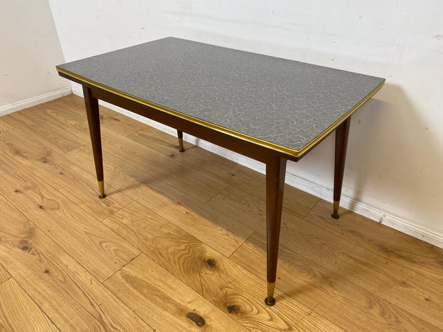 Sehr gut erhaltener auszieh- & höhenverstellbarer Mid-Century Tisch mit pflegeleichter Resopal Tischplatte I Multifunktionstisch Küchentisch Esstisch Couchtisch Retro Vintage 50er 60er I