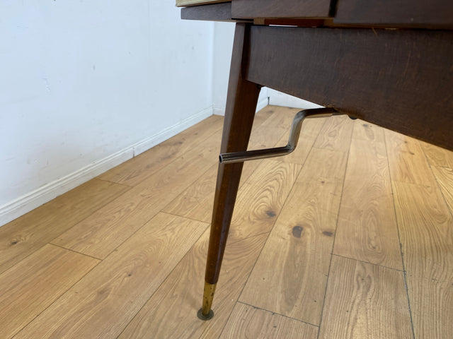 Sehr gut erhaltener auszieh- & höhenverstellbarer Mid-Century Tisch mit pflegeleichter Resopal Tischplatte I Multifunktionstisch Küchentisch Esstisch Couchtisch Retro Vintage 50er 60er I