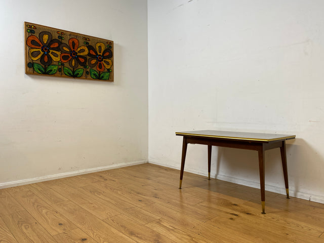 Sehr gut erhaltener auszieh- & höhenverstellbarer Mid-Century Tisch mit pflegeleichter Resopal Tischplatte I Multifunktionstisch Küchentisch Esstisch Couchtisch Retro Vintage 50er 60er I