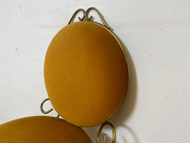 Sehr eleganter und gut erhaltener goldener 60er Jahre Stuhl aus Metall mit Samtbezug I Salonstuhl Metallstuhl Esszimmerstuhl Schreibtischstuhl Küchenstuhl Vintage I