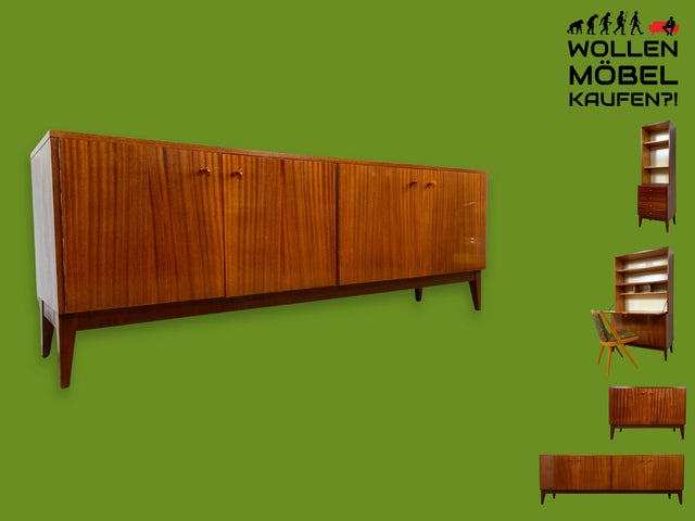 WMK I Elegantes und sehr gut erhaltenes langes Sideboard aus 1970 I Kommode Anrichte Fernsehschrank Fernsehkommode TV Lowboard Bank Retro Vintage Mid-Century 60er DDR I Berlin Frankfurt Leipzig NRW