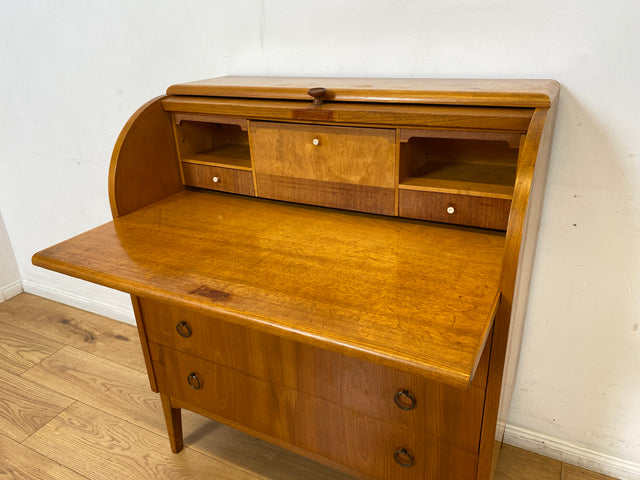 Formschöner skandinavischer Mid-Century Sekretär aus vollem Holz in Ulme I Schreibkommode Schreibschrank Schreibtisch Kommode Schminkkommode Wäschekommode 70er Vintage