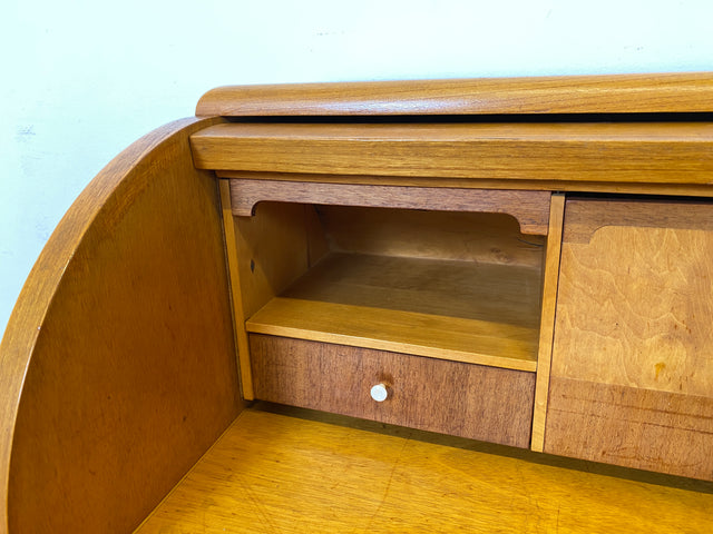 Formschöner skandinavischer Mid-Century Sekretär aus vollem Holz in Ulme I Schreibkommode Schreibschrank Schreibtisch Kommode Schminkkommode Wäschekommode 70er Vintage