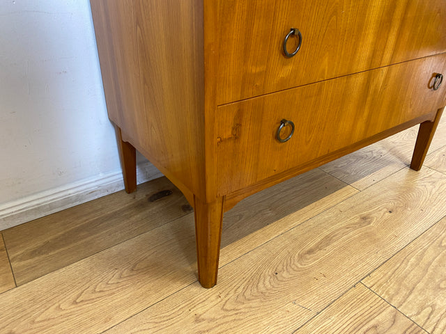 Formschöner skandinavischer Mid-Century Sekretär aus vollem Holz in Ulme I Schreibkommode Schreibschrank Schreibtisch Kommode Schminkkommode Wäschekommode 70er Vintage