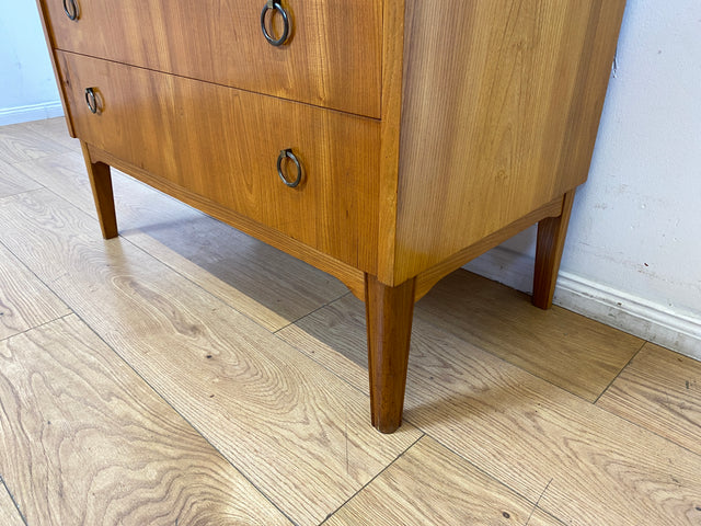 Formschöner skandinavischer Mid-Century Sekretär aus vollem Holz in Ulme I Schreibkommode Schreibschrank Schreibtisch Kommode Schminkkommode Wäschekommode 70er Vintage