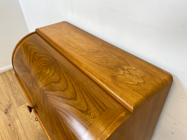 Formschöner skandinavischer Mid-Century Sekretär aus vollem Holz in Ulme I Schreibkommode Schreibschrank Schreibtisch Kommode Schminkkommode Wäschekommode 70er Vintage