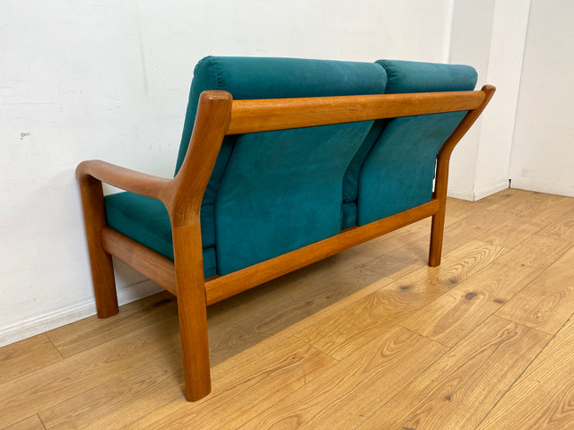 WMK I Hochwertiges skandinavisches Designersofa von Holstebro Møbelfabrik in Petrol Blau I Teakholz