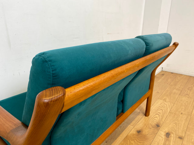 WMK I Hochwertiges skandinavisches Designersofa von Holstebro Møbelfabrik in Petrol Blau I Teakholz