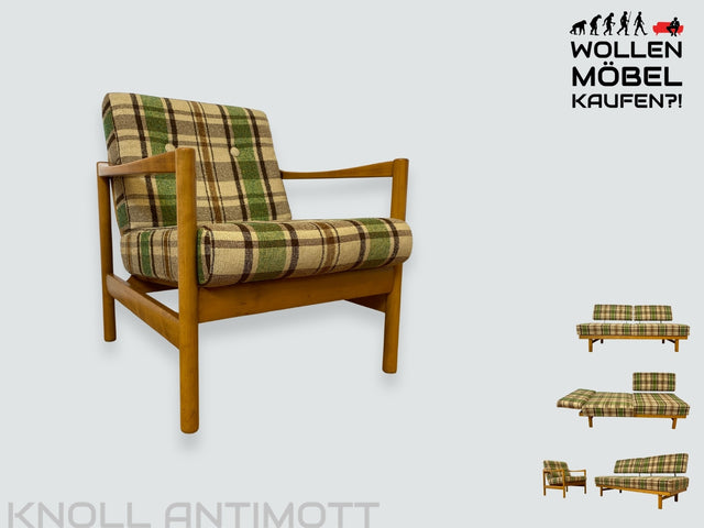 WMK I Seltener und sehr gut erhaltener Mid-Century Designersessel von Walter Knoll I Antimott I mit freundlichem kariertem Bezug I Sessel Easy Chair Lesessel Stuhl Sitzgarnitur Vintage 60er Berlin