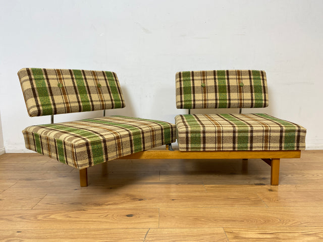 WMK I Berühmtes und sehr gut erhaltenes Mid-Century Designersofa Stella von Knoll mit freundlichem kariertem Bezug I Daybed Sofa Couch Schlafsofa Schlafcouch Liege Sitzgarnitur Vintage 60er Berlin