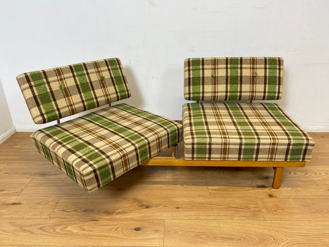 WMK I Berühmtes und sehr gut erhaltenes Mid-Century Designersofa Stella von Knoll mit freundlichem kariertem Bezug I Daybed Sofa Couch Schlafsofa Schlafcouch Liege Sitzgarnitur Vintage 60er Berlin