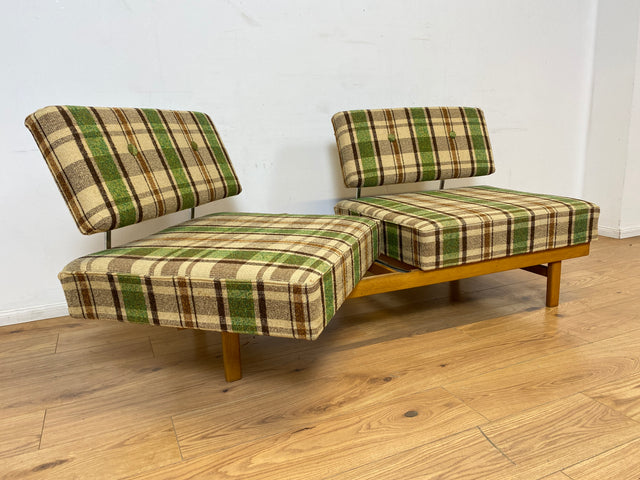 WMK I Berühmtes und sehr gut erhaltenes Mid-Century Designersofa Stella von Knoll mit freundlichem kariertem Bezug I Daybed Sofa Couch Schlafsofa Schlafcouch Liege Sitzgarnitur Vintage 60er Berlin