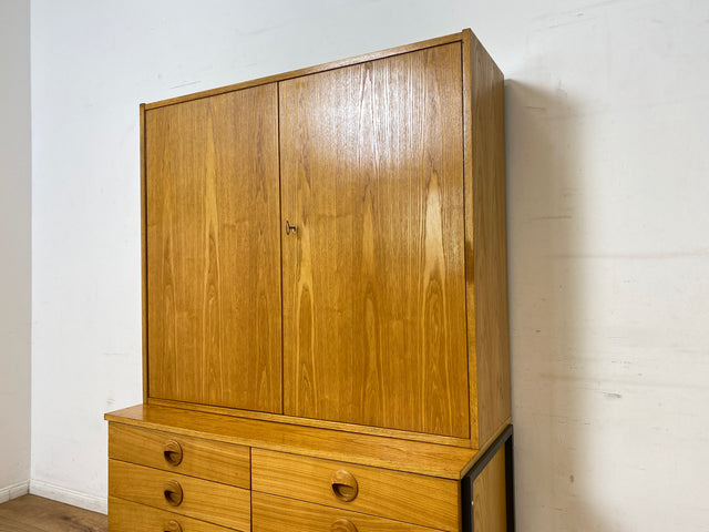 WMK I Kultiges modulares Designer Regalsystem 430 in Sen Esche mit Schubladen von Joachim Nebelung für VEB Hellerau