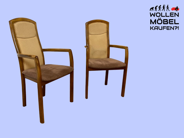 WMK I 1/2 Eleganter und sehr gemütlicher Vintage Armlehnstuhl mit schönem Holzrahmen und Stoffbezug I Hochlehner Stuhl Esszimmerstuhl Küchenstuhl Lesestuhl Holzstuhl Retro I Berlin Magdeburg Landshut