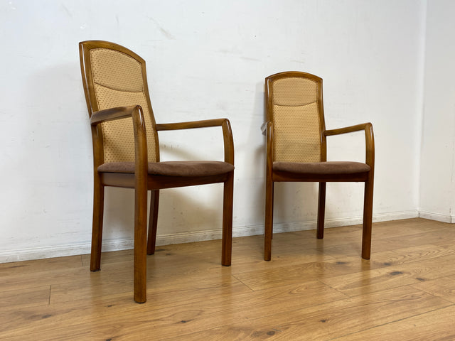 WMK I 1/2 Eleganter und sehr gemütlicher Vintage Armlehnstuhl mit schönem Holzrahmen und Stoffbezug I Hochlehner Stuhl Esszimmerstuhl Küchenstuhl Lesestuhl Holzstuhl Retro I Berlin Magdeburg Landshut